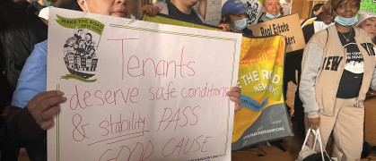 hundreds of tenants rallied in Albany passage of Good Cause eviction protections