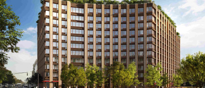 A rendering of the 11-story building at 11 Ocean Parkway in Windsor Terrace.
