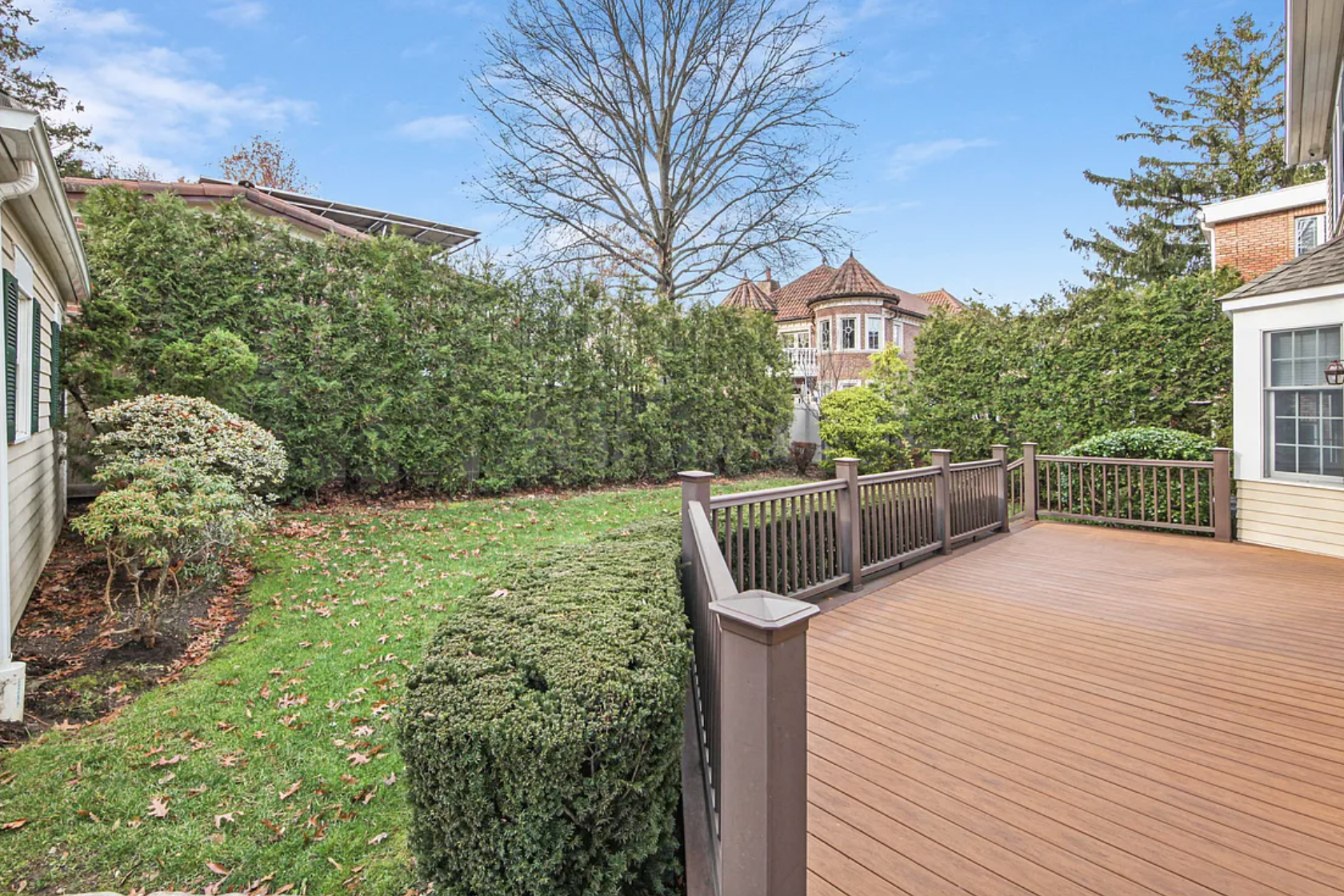 douglaston queens orient avenue house backyard deck