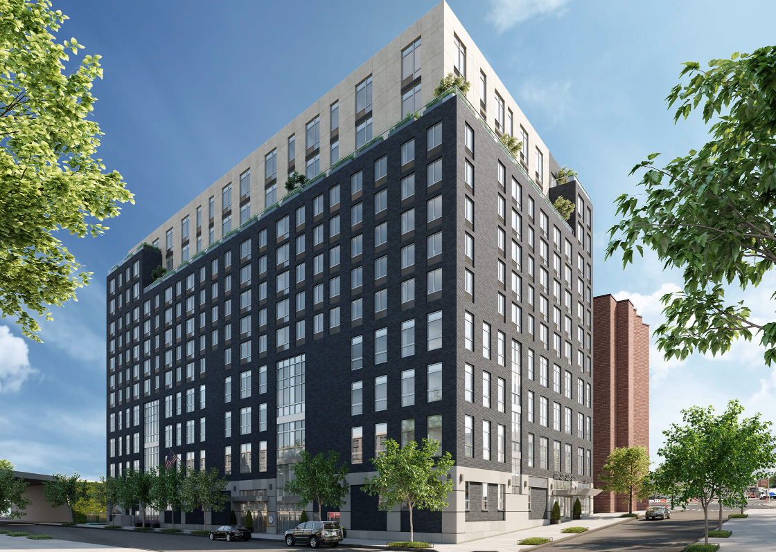 Rendering of apartment building in Queens