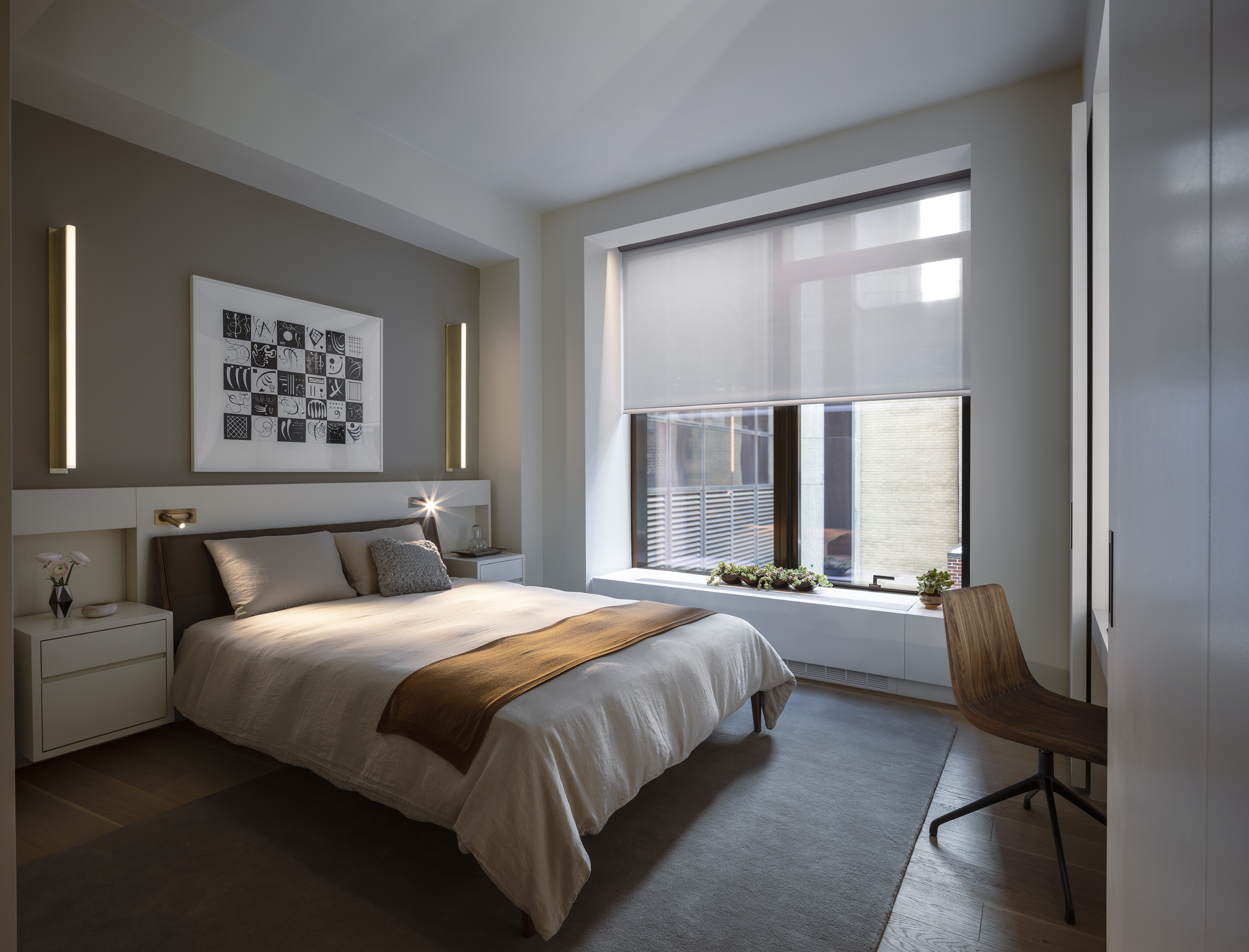7 West 57th bedroom lutron lights and shades