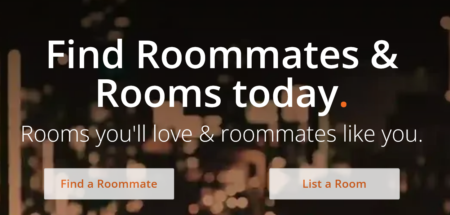 Image of Diggz's website homepage for finding NYC roommates