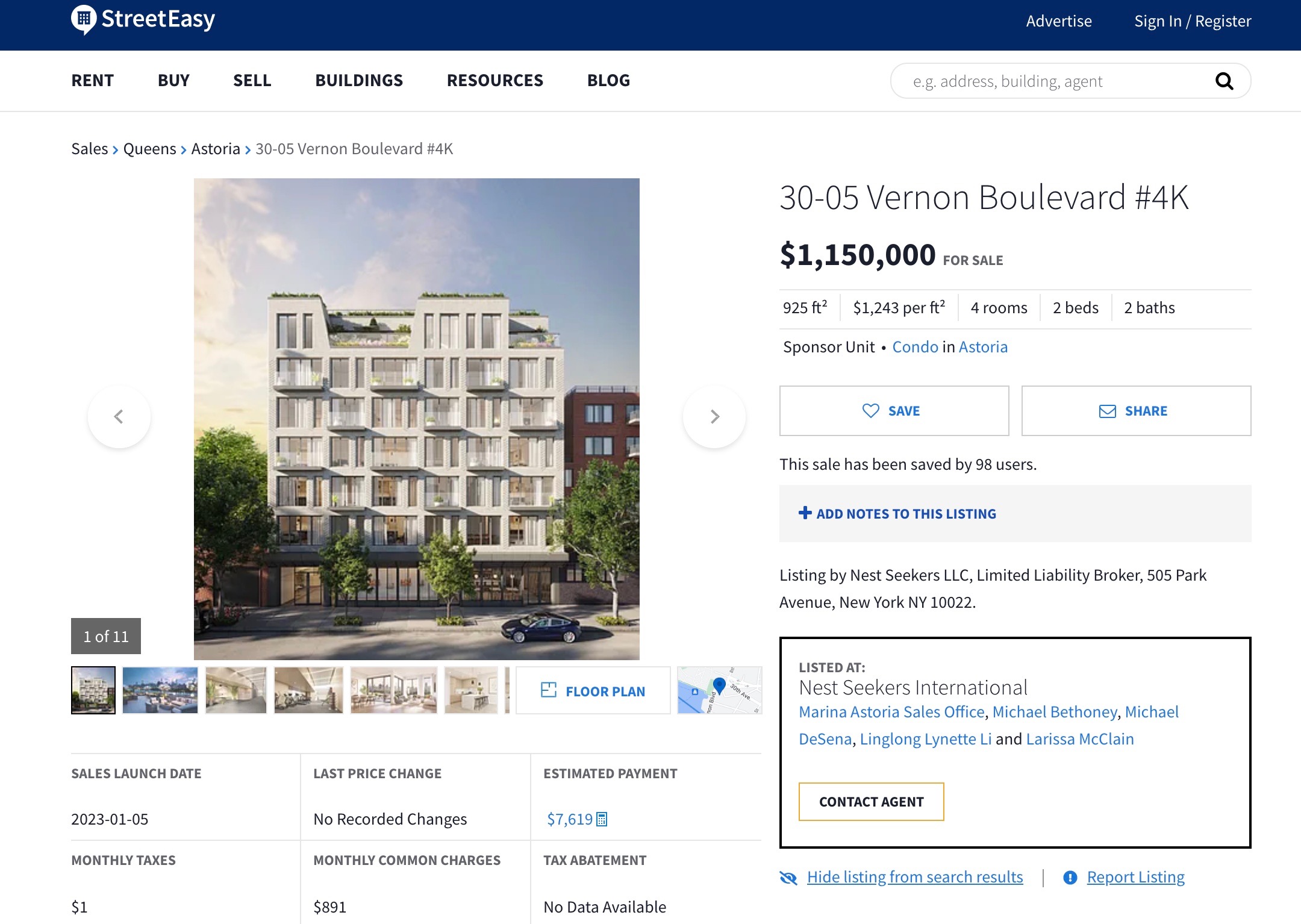 streeteasy listing