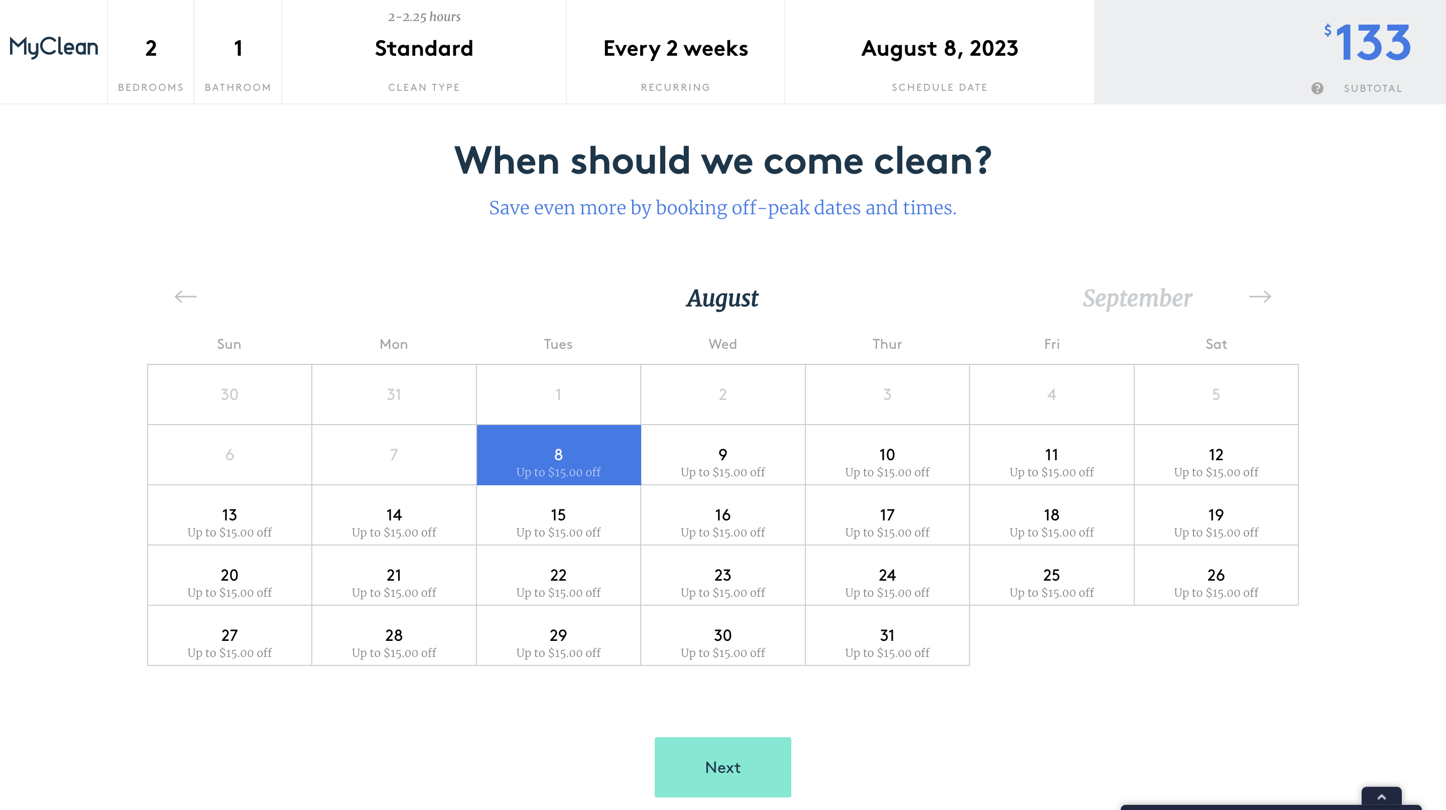 MyClean booking