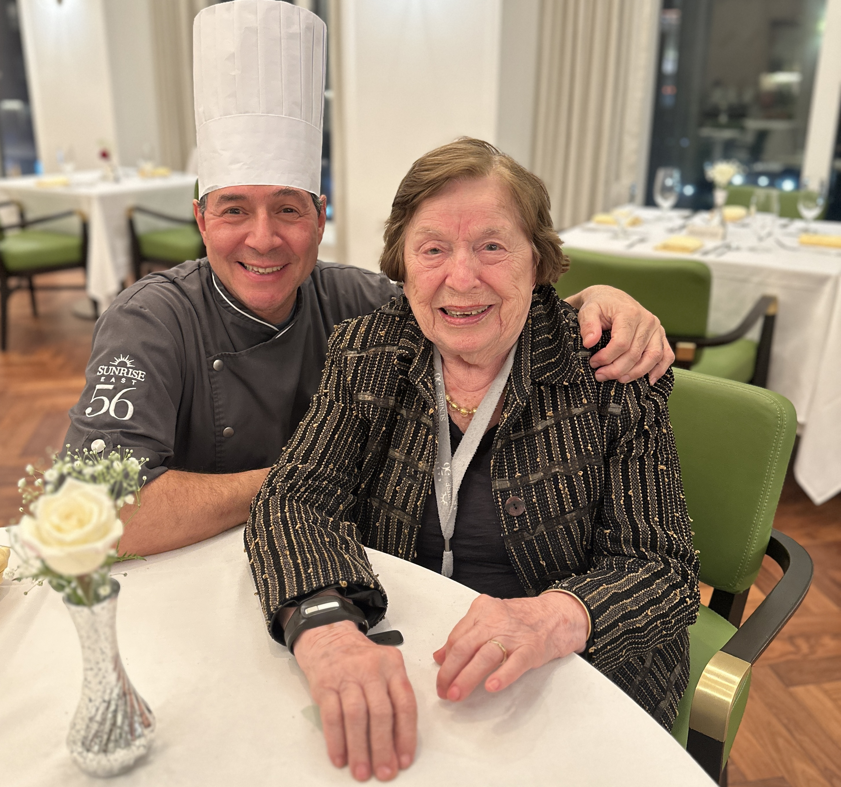 image.png Barbara Fleischman with Chef Jim at Sunrise at 56th