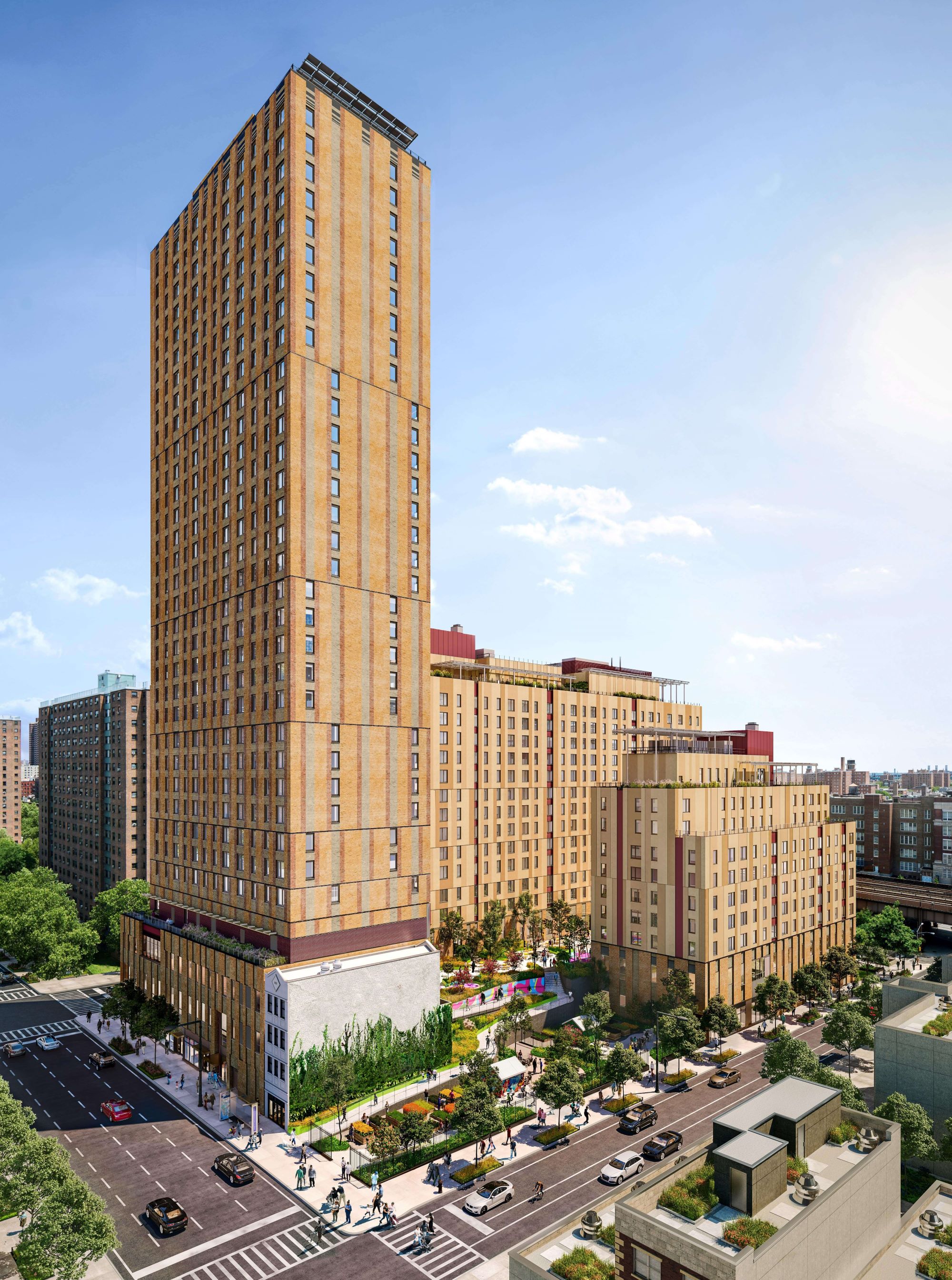 A rendering of the 34-story building at 50 East 112th St.