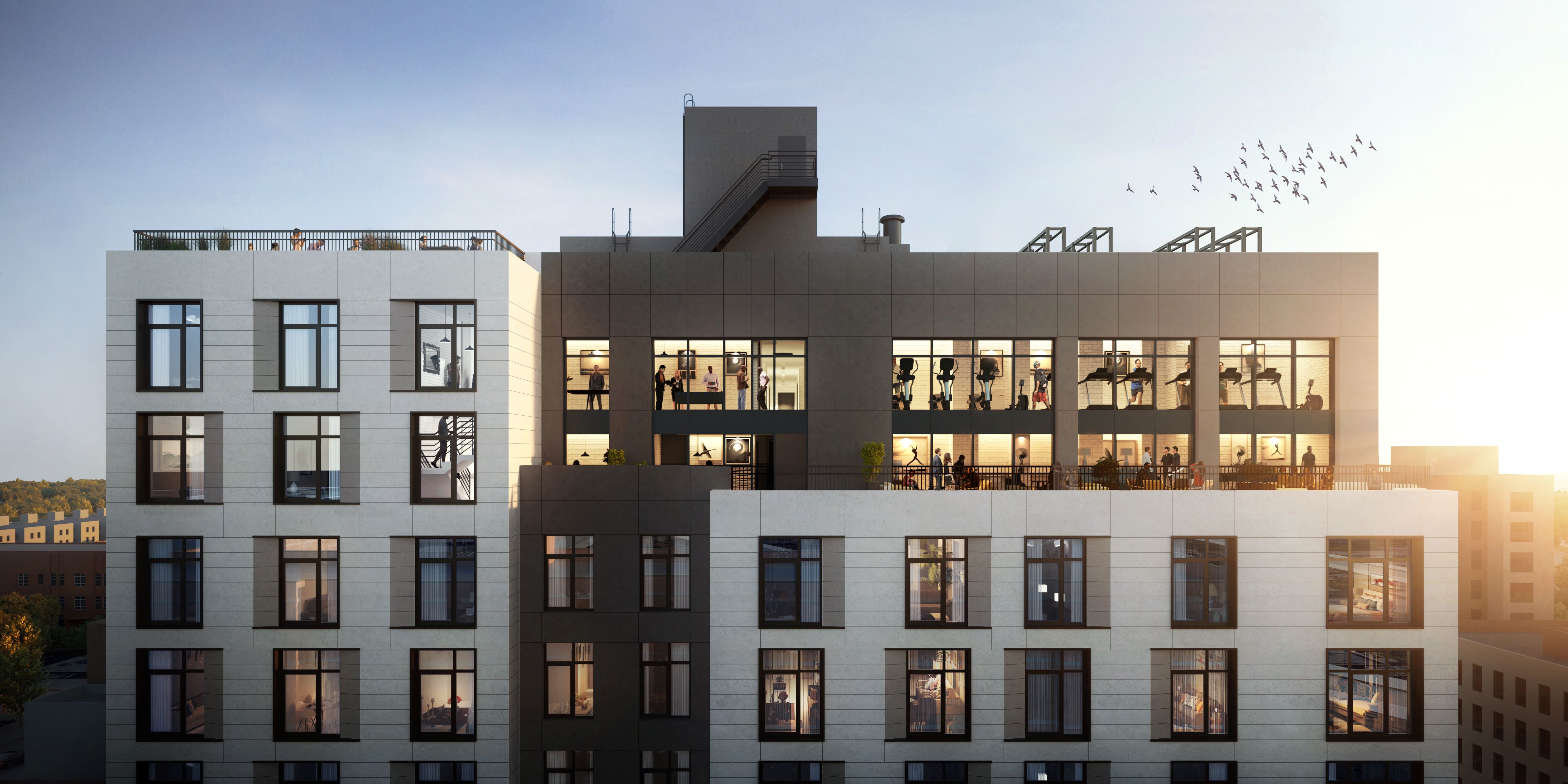 A rendering of the rooftop of 299 East 161st Street.