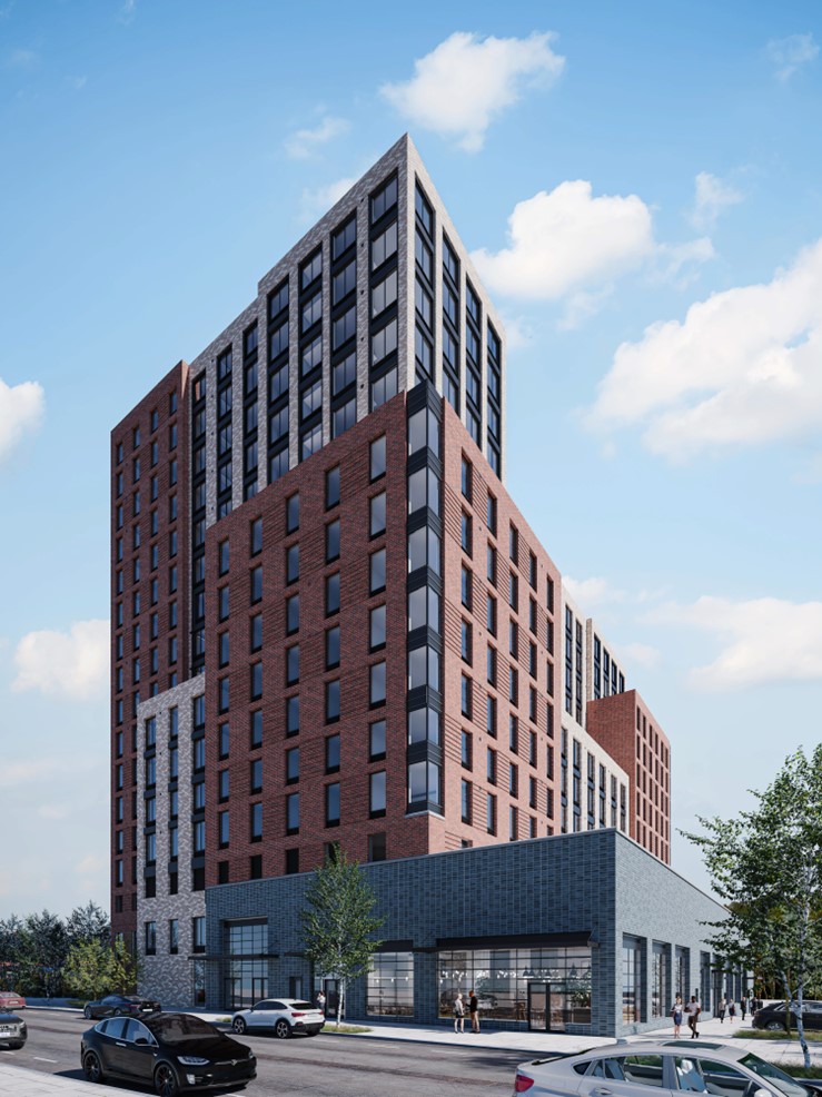 A rendering of the building at 5123 Beach Channel Dr.