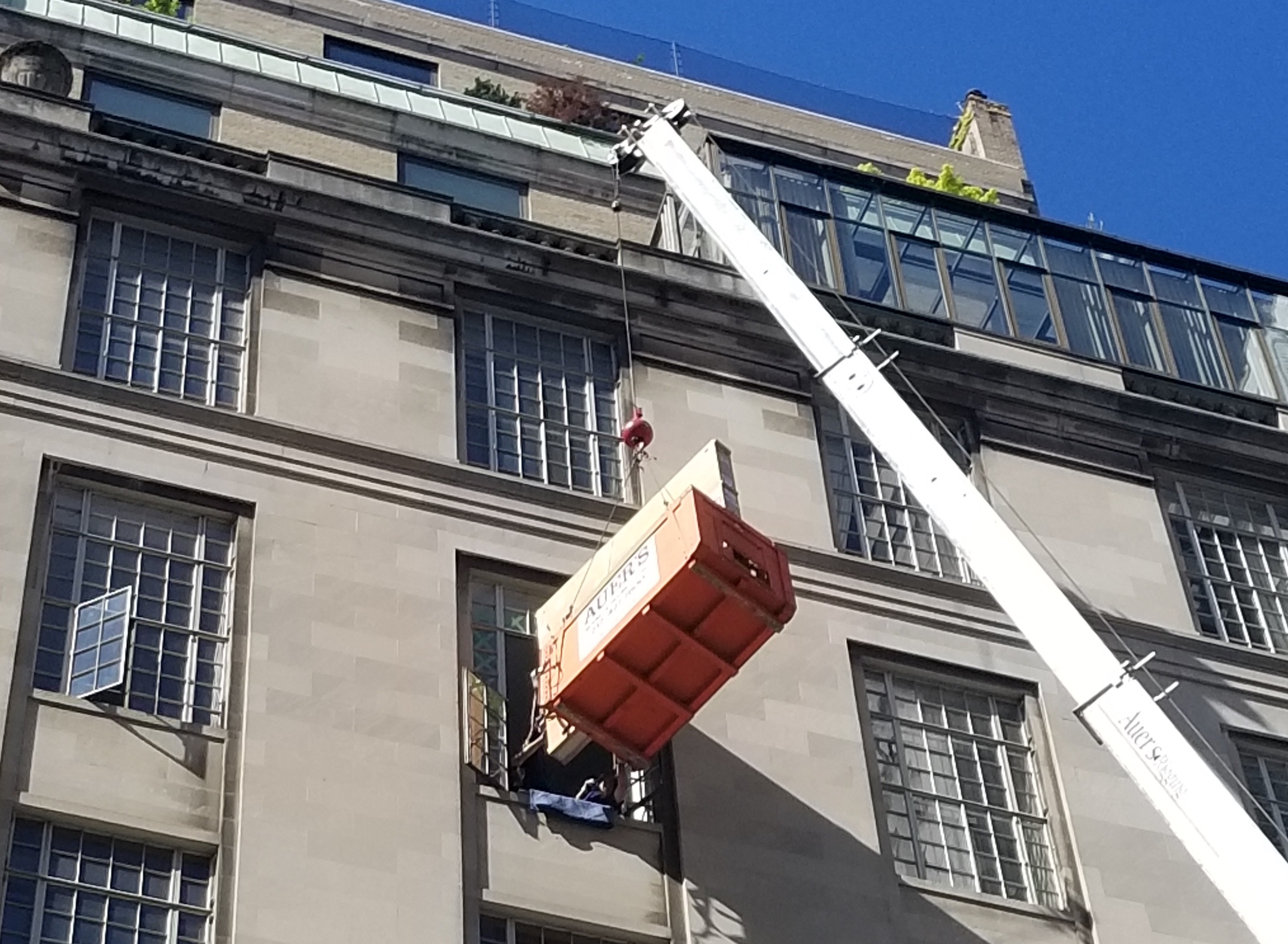 Crane moving artwork