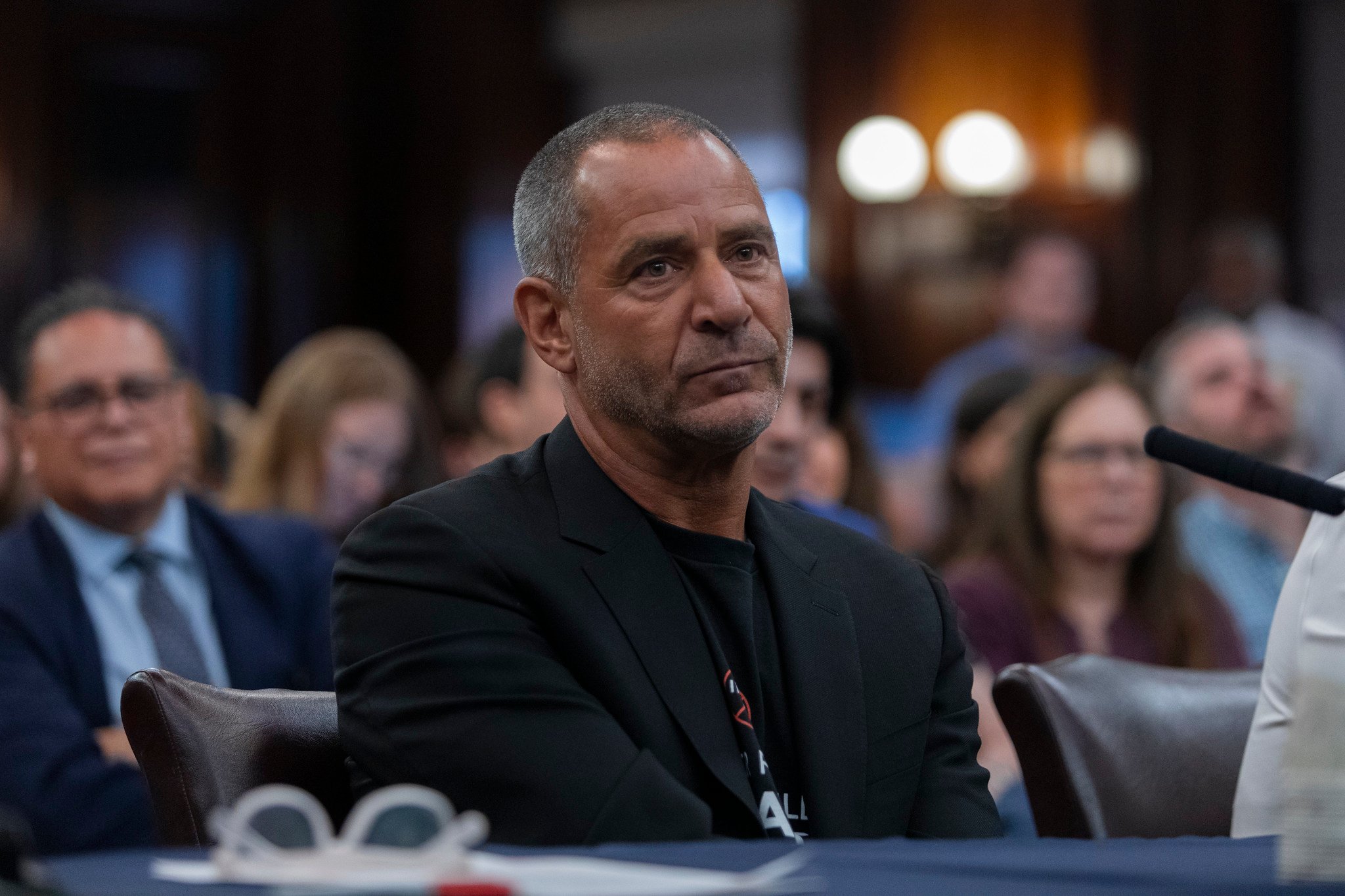 An image of CEO of the Corcoran Group Gary Malin at the hearing Wednesday. An image of CEO of the Corcoran Group Gary Malin at the hearing Wednesday.