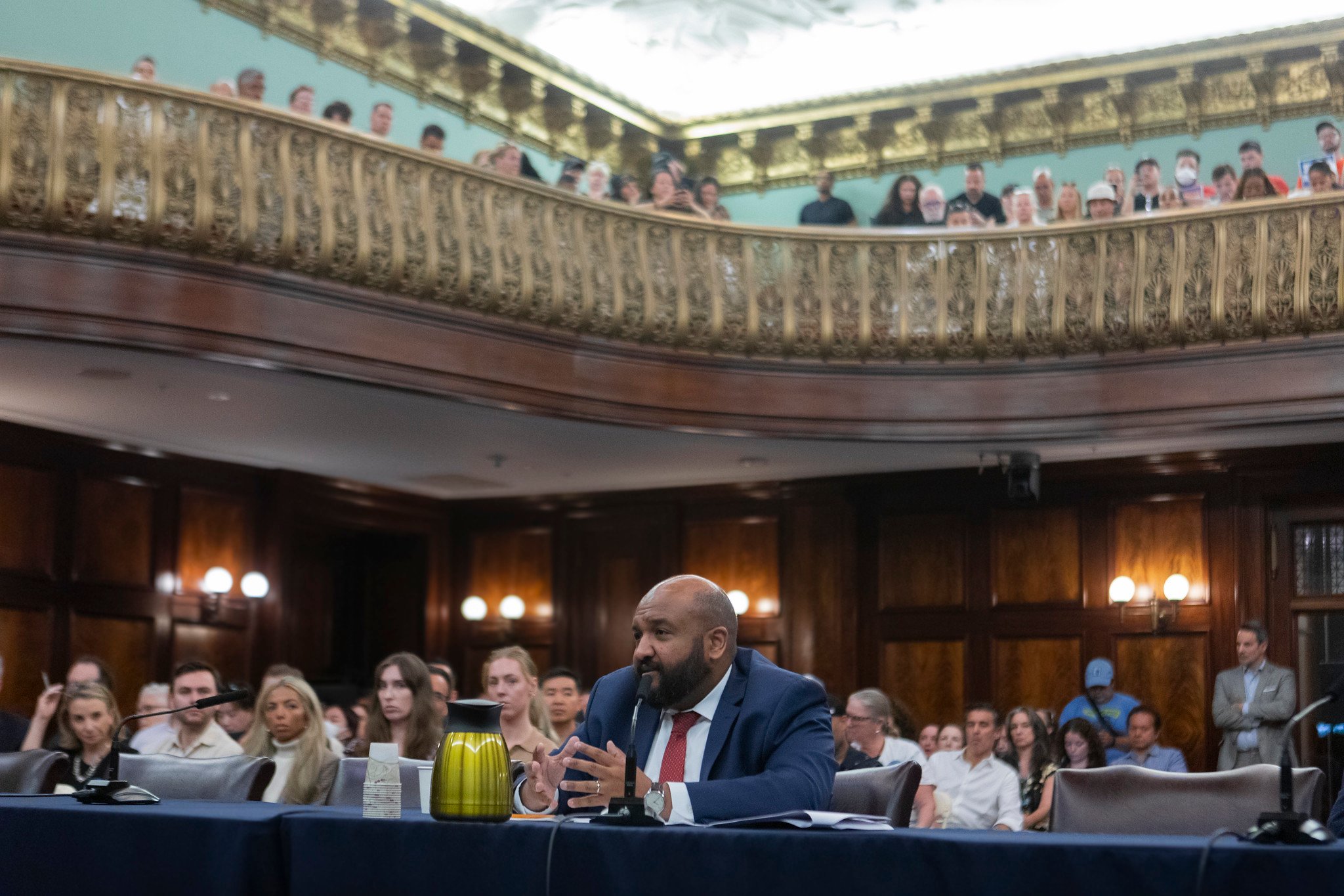 A photo of HPD First Deputy Commissioner Ahmed Tigani before the city council. A photo of HPD First Deputy Commissioner Ahmed Tigani before the city council.