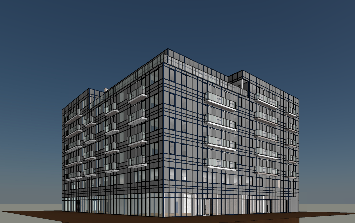 A rendering of the building at 1020 Rogers Ave.