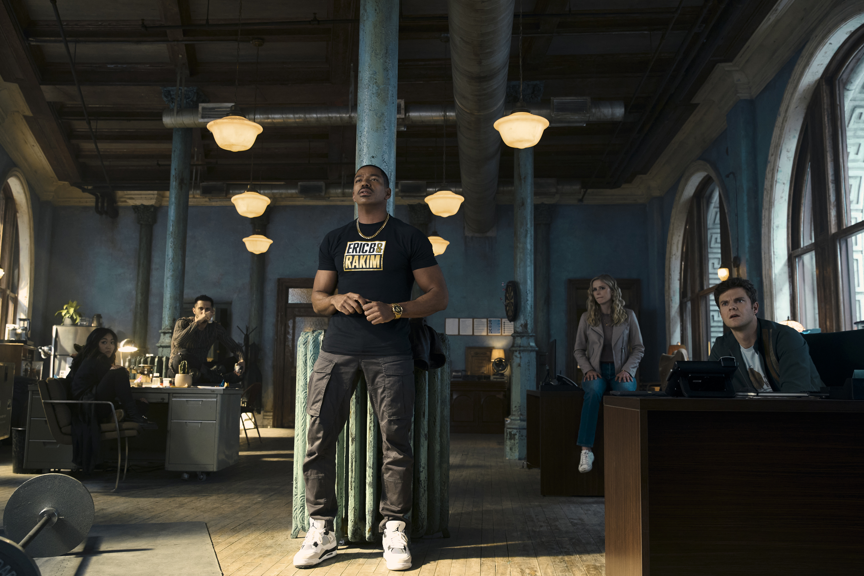 Marvin Milk (Laz Alonso) and the gang hang in their Flatiron Building offices in the fourth season of the hit show "The Boys", which aired its final episode in July.