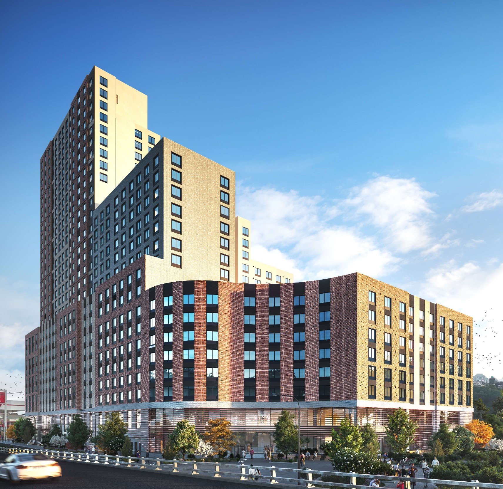 A rendering of the 30-story building near Inwood's North Cove.