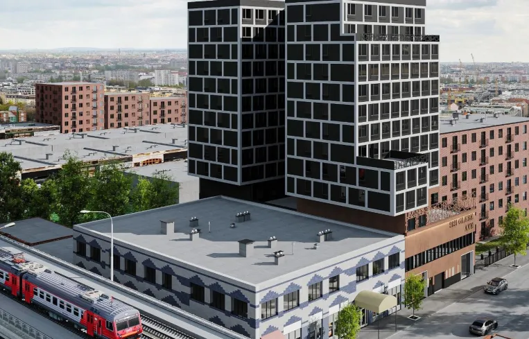 A rendering of the 13-story apartment building in the Westchester Square neighborhood of the Bronx.