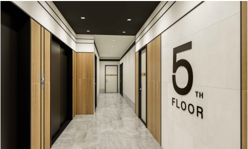 a rending of the fifth floor of 1351 Plaza Drive