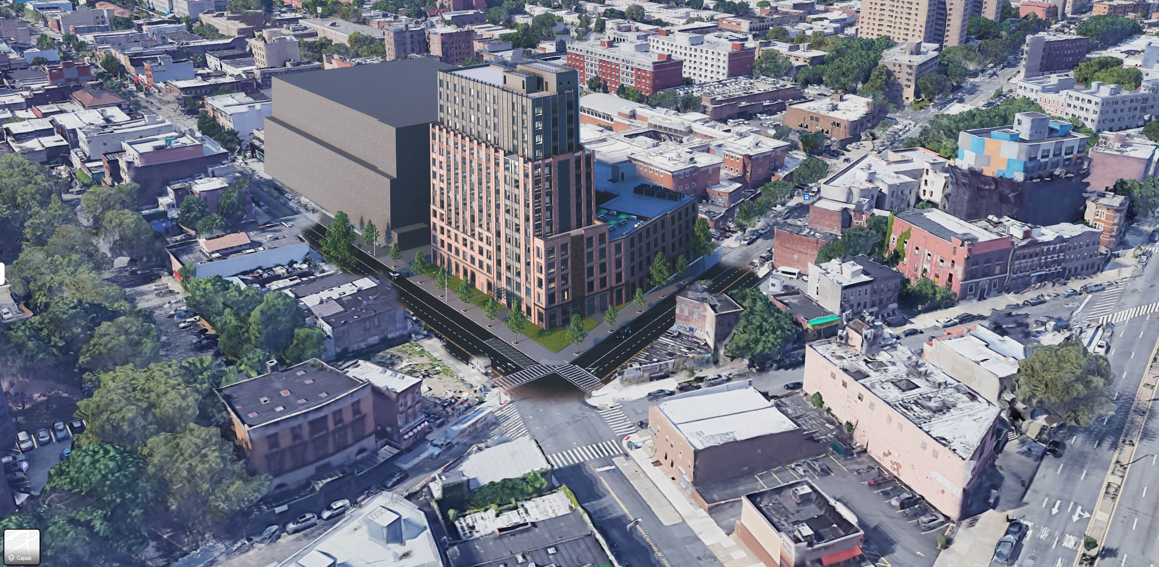 A rendering of the 14-story building at 326 Rockaway Avenue