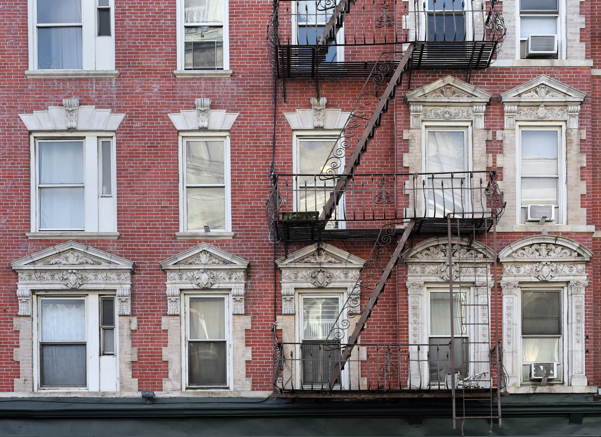 Brick facade NYC apartment buildings