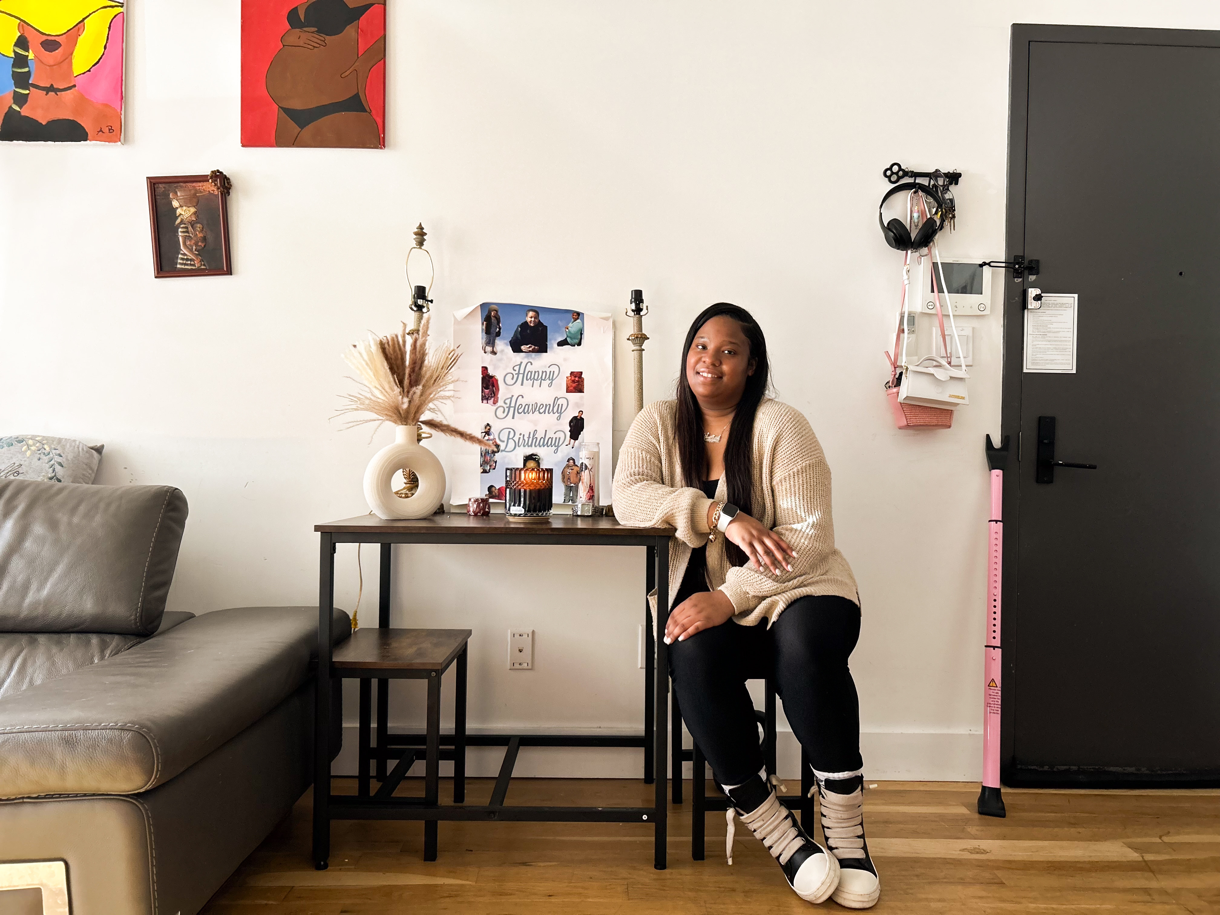 A photo of Anasthasia in her Brooklyn apartment. A photo of Anasthasia in her Brooklyn apartment.