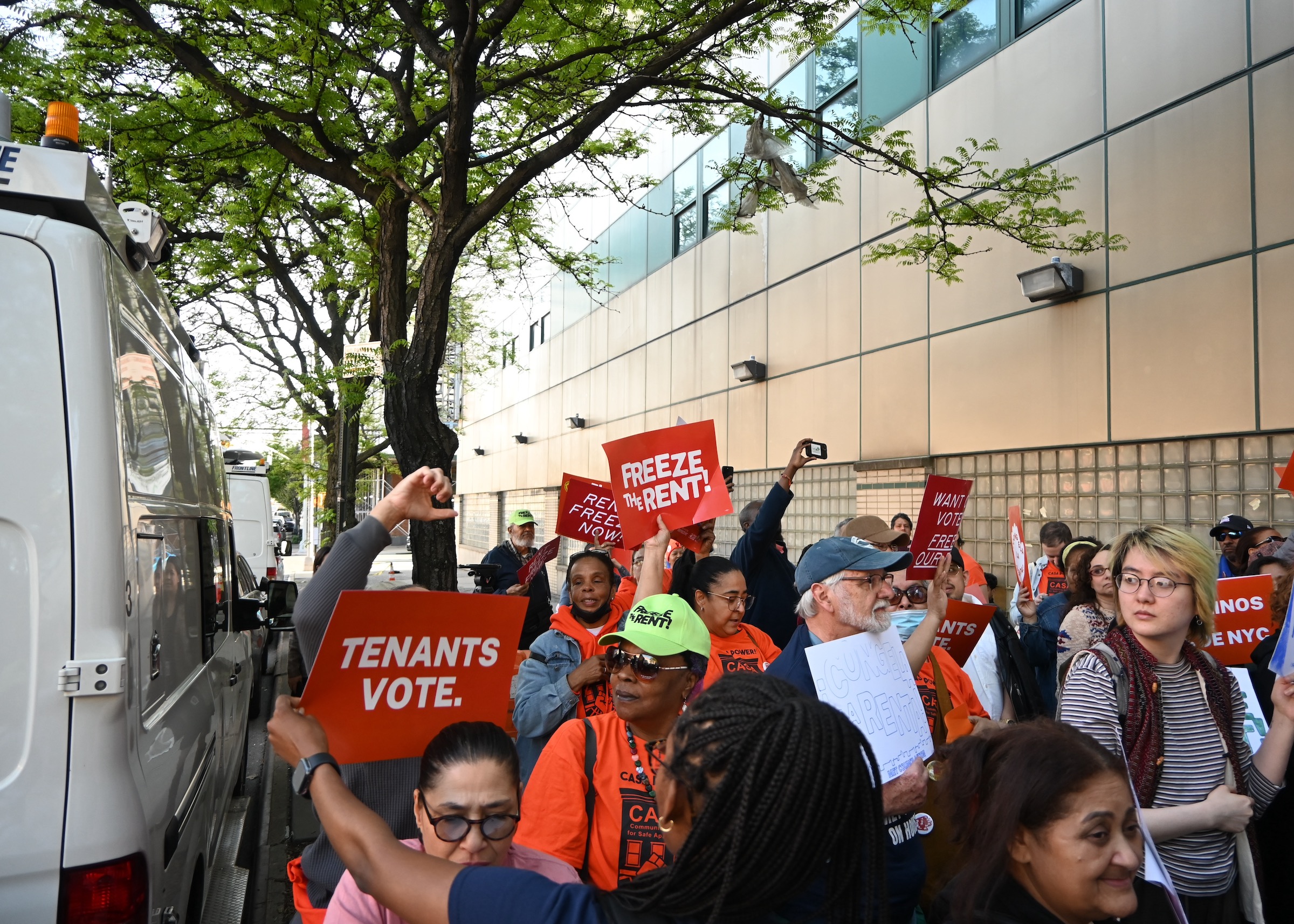 Tenant protest outside Rent Guidelines Board preliminary vote