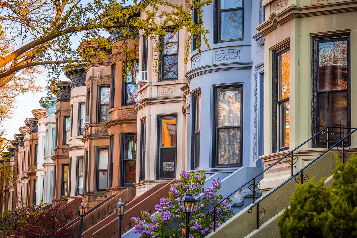 Colorful brownstones in Park Slope, Brooklyn. NY. USA. Colorful brownstones in Park Slope, Brooklyn. NY. USA.