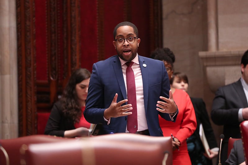 State Senator Zellnor Myrie during Senate Session at the NY State Capitol, Albany NY State Senator Zellnor Myrie during Senate Session at the NY State Capitol, Albany NY