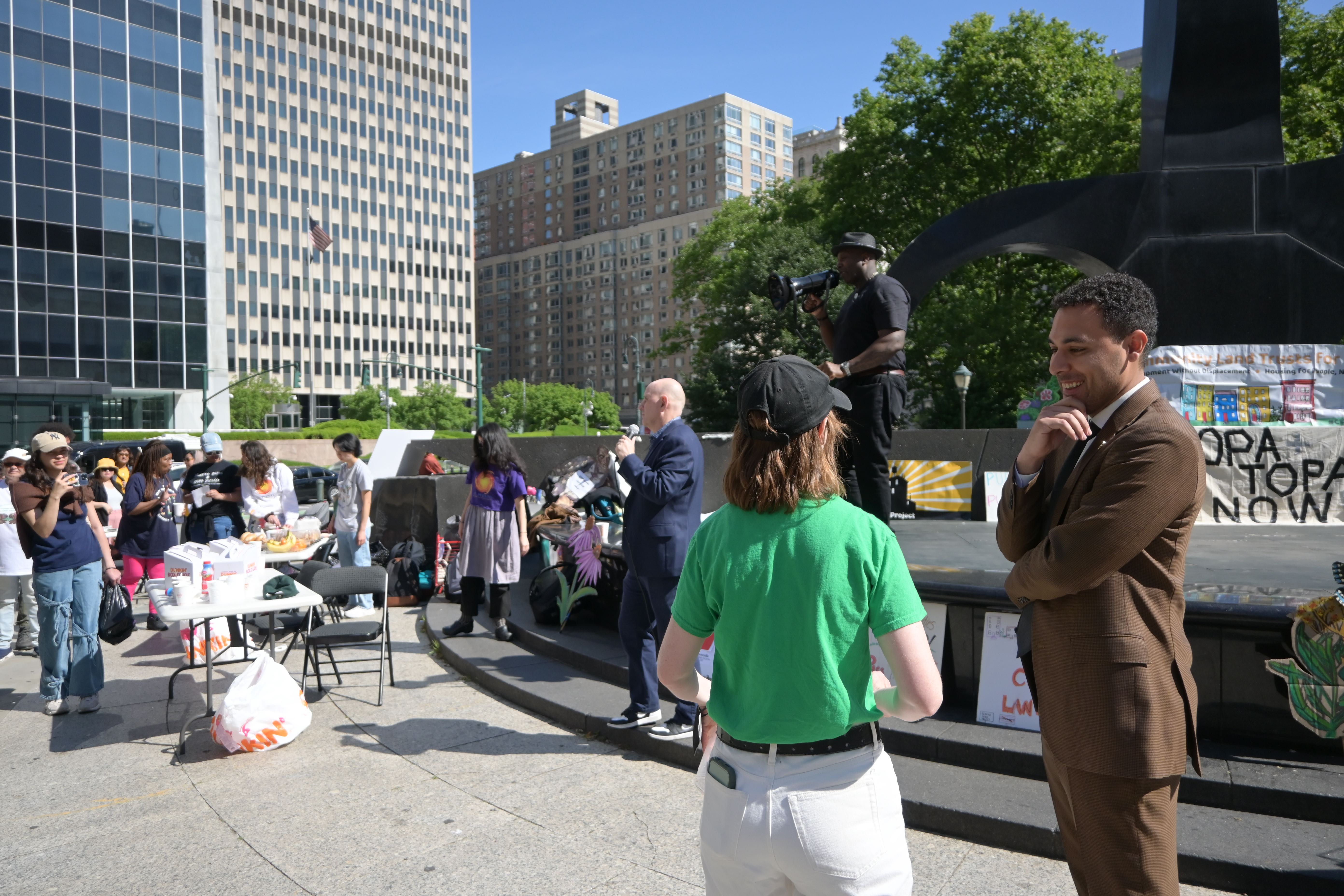 Council Member Chris Marte attends a rally for Community Land Trusts on June 3rd near City Hall. Council Member Chris Marte attends a rally for Community Land Trusts on June 3rd near City Hall.