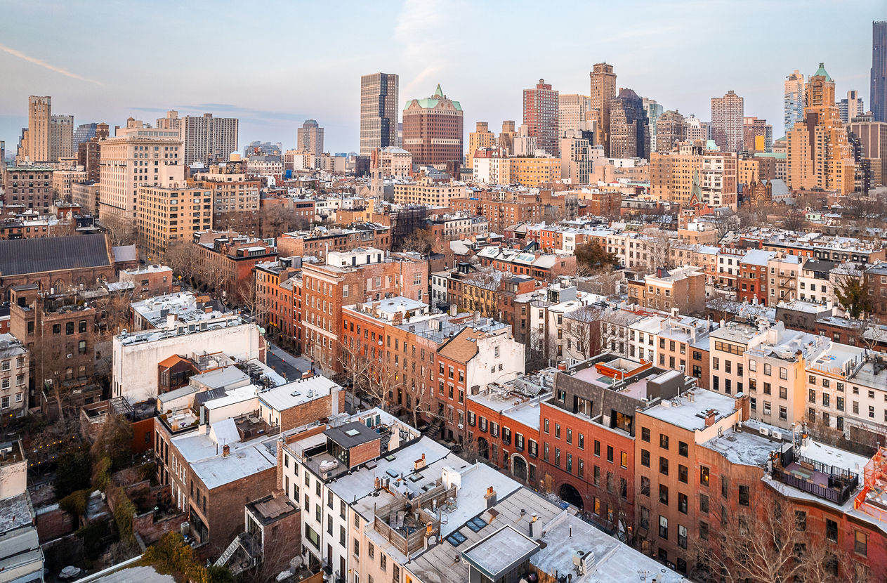Aerial view of downtown Brooklyn