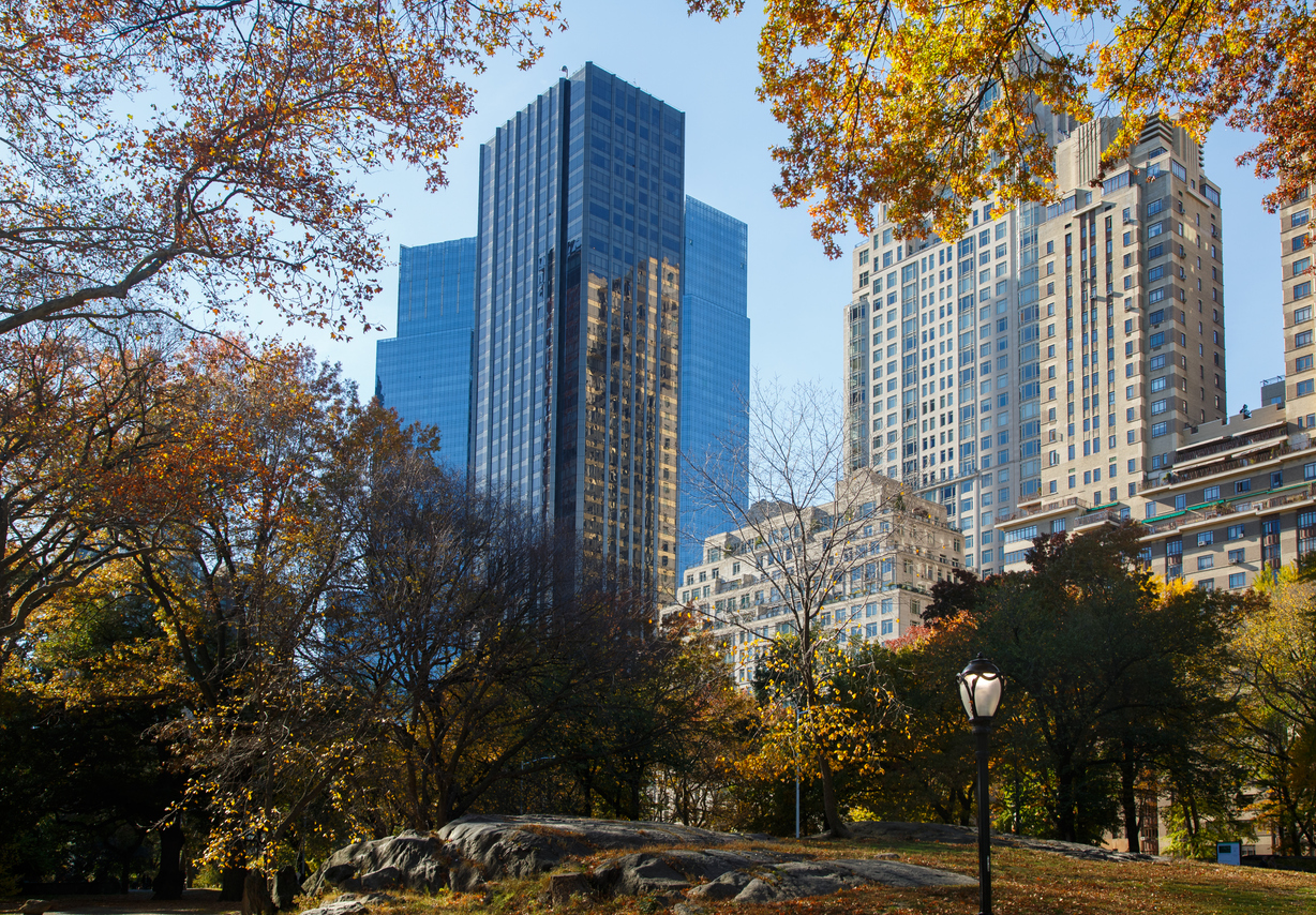Manhattan apartment buildings seen from Central Park Manhattan apartment buildings seen from Central Park