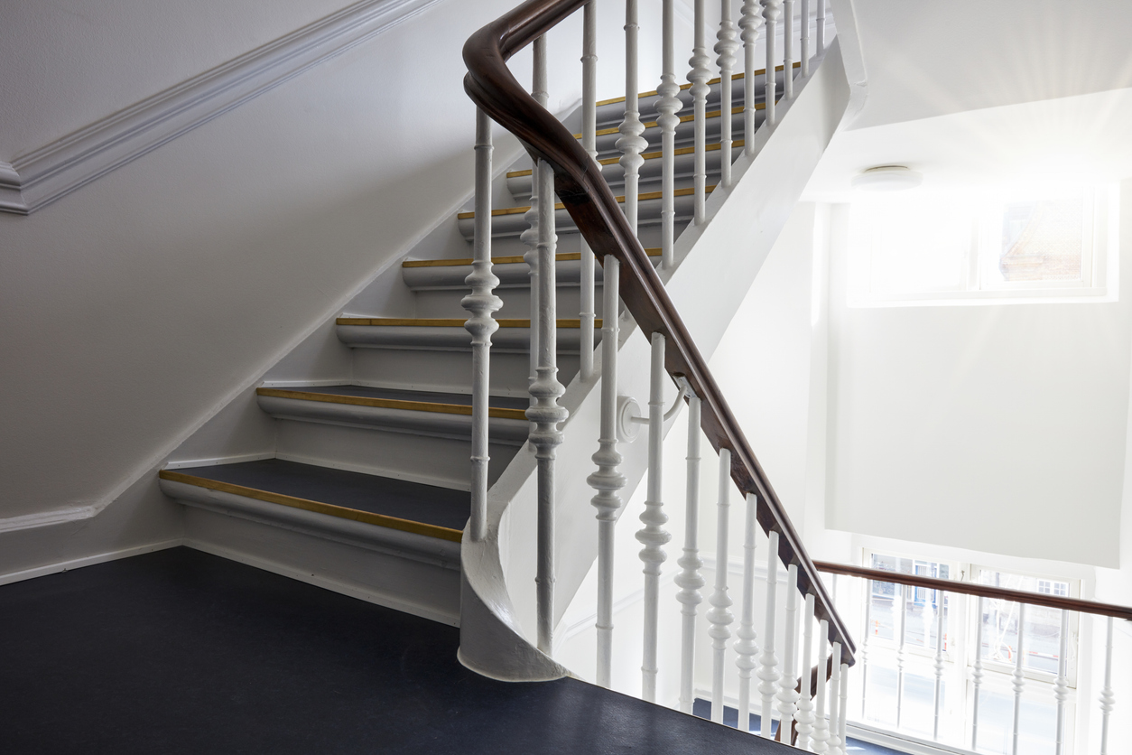Apartment building staircase