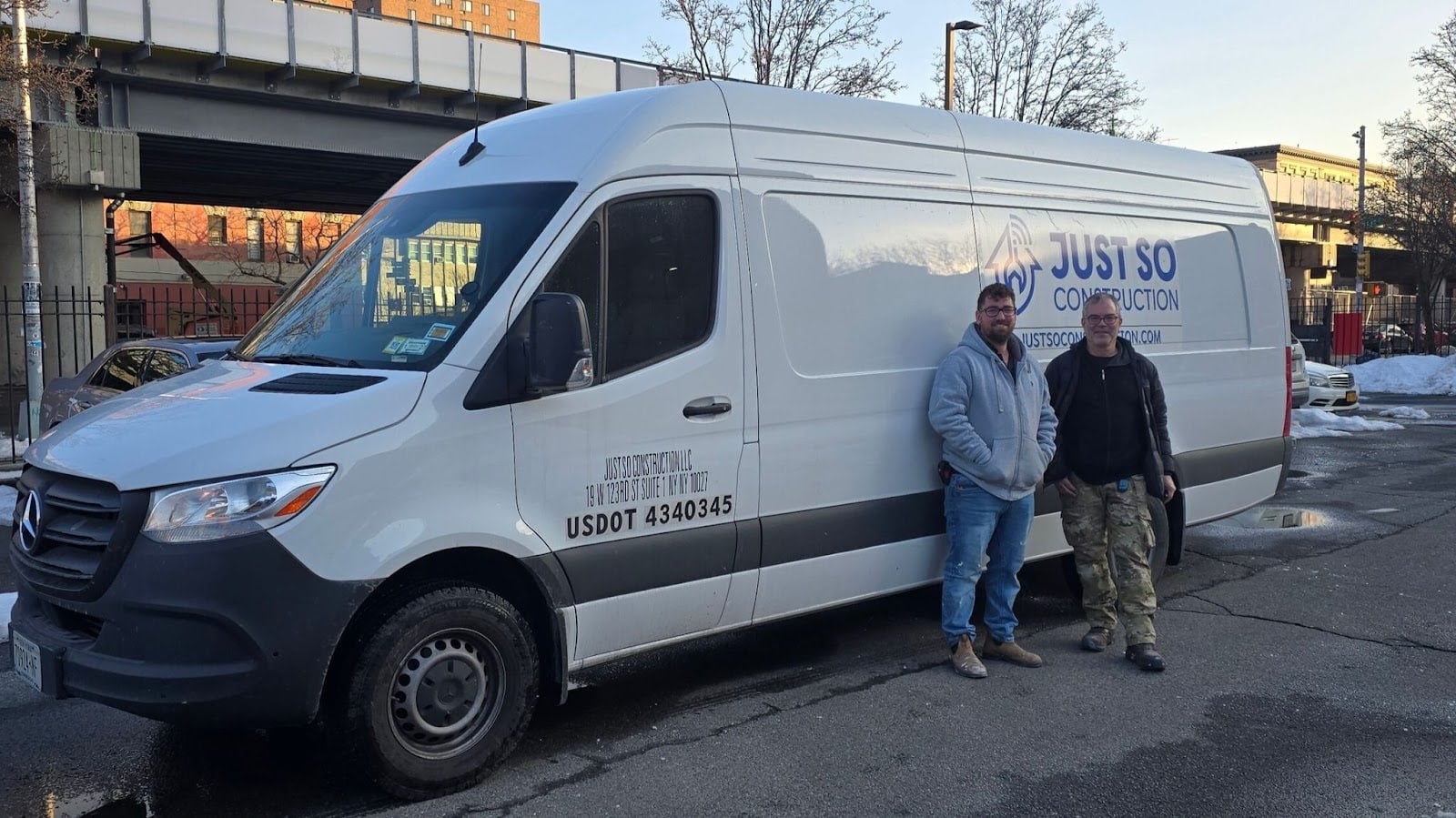Shimon Olesker and Mark Seidenfeld, founders of Just SO Constructionwith a company van
