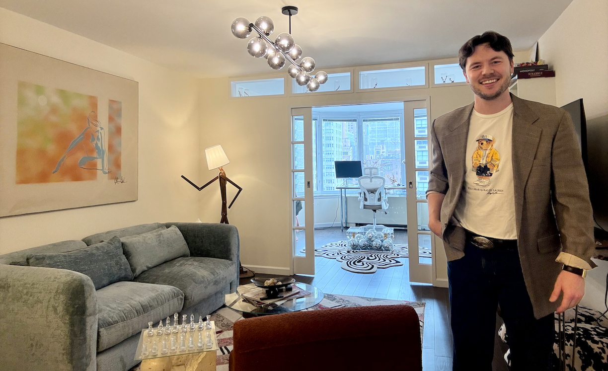 Dylan in his Murray Hill apartment