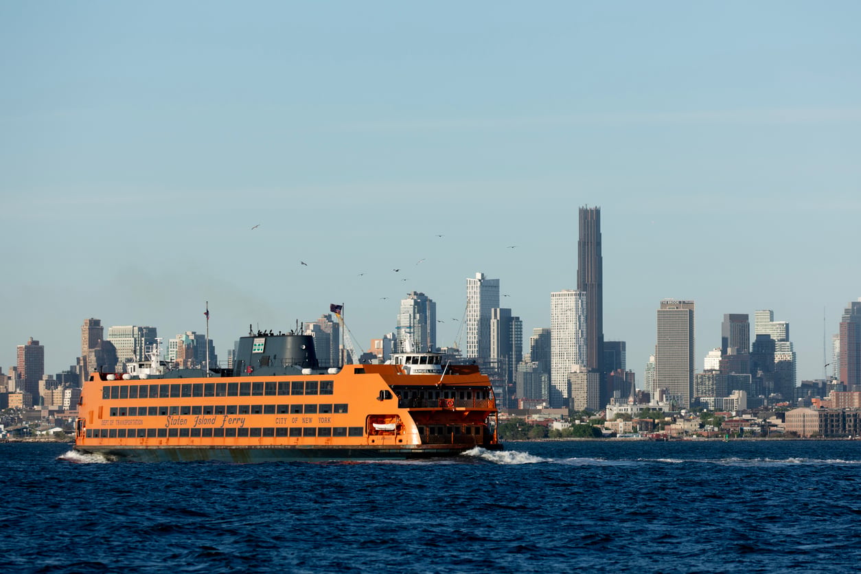 NYC harbor with Staten Island ferry