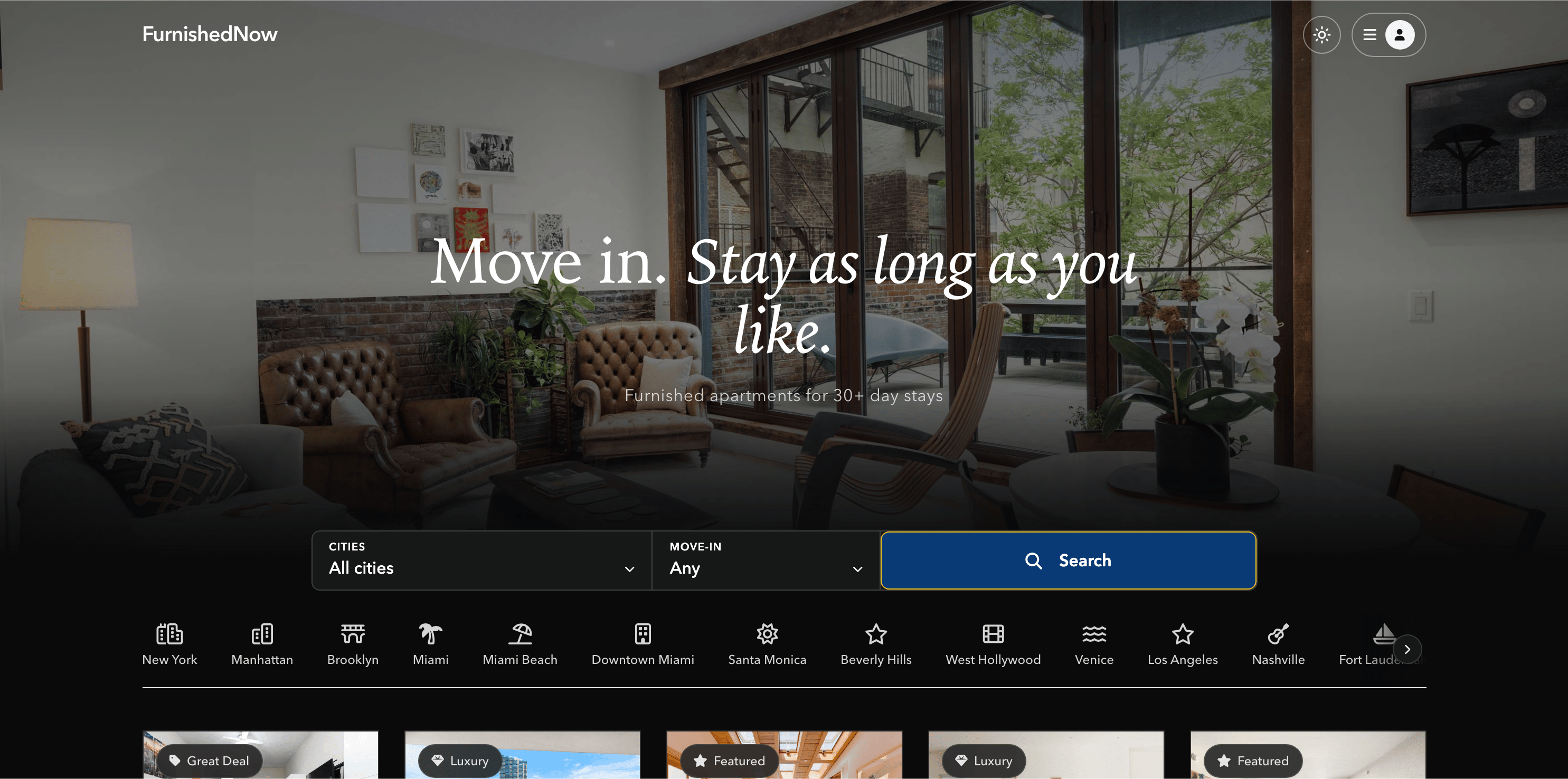 Screenshot of FurnishedNow website