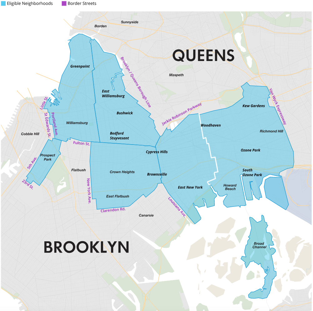 A map of eligible neighborhoods. Con Edison A map of eligible neighborhoods. Con Edison