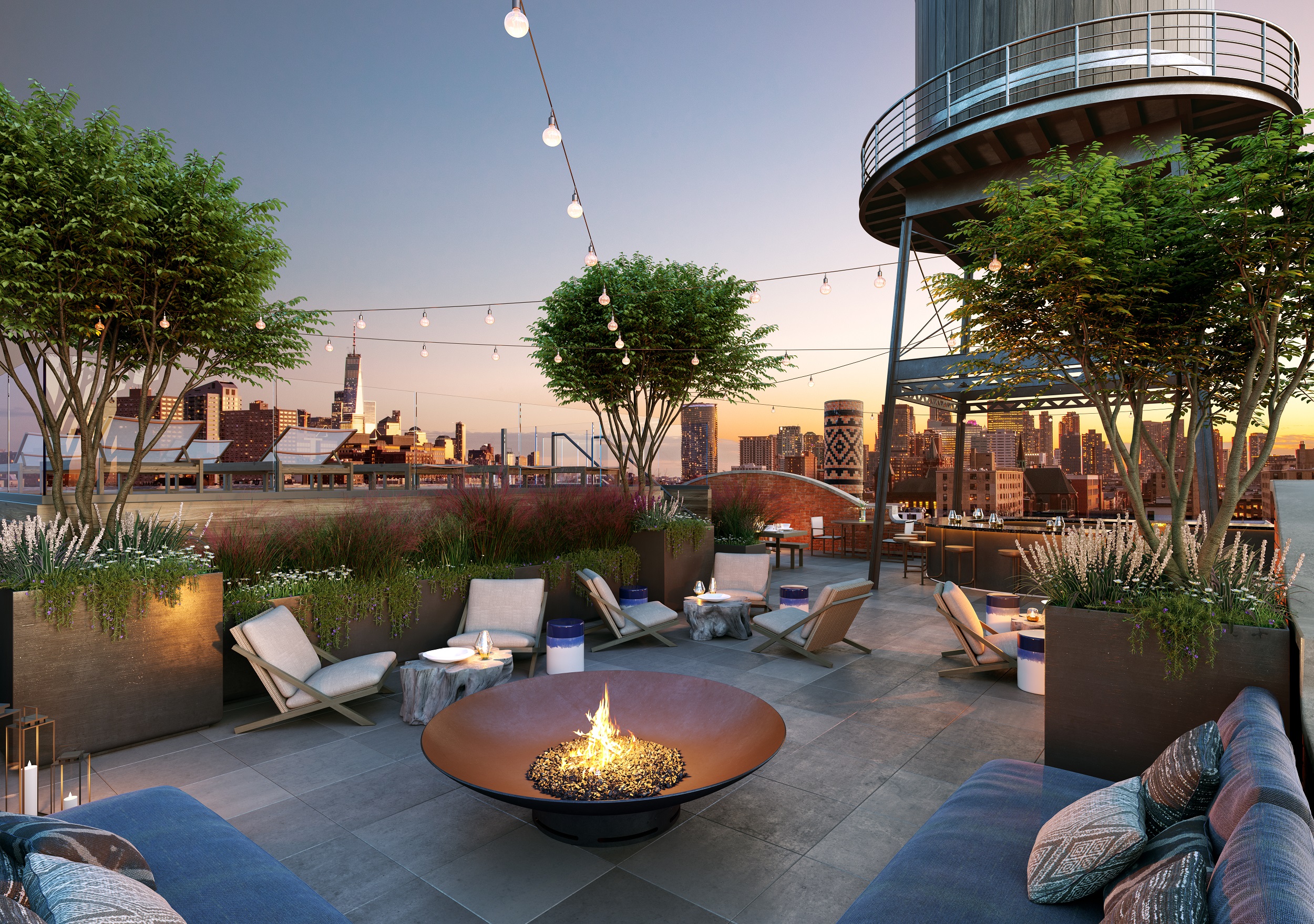The roof deck at Wonder Lofts, a collection of ultra-luxury loft-style residences with modern amenities located in the former Wonder Bread factory. image
