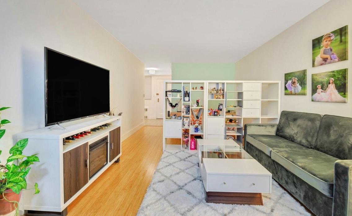 A Jackson Heights studio with three closets and a private balcony, for