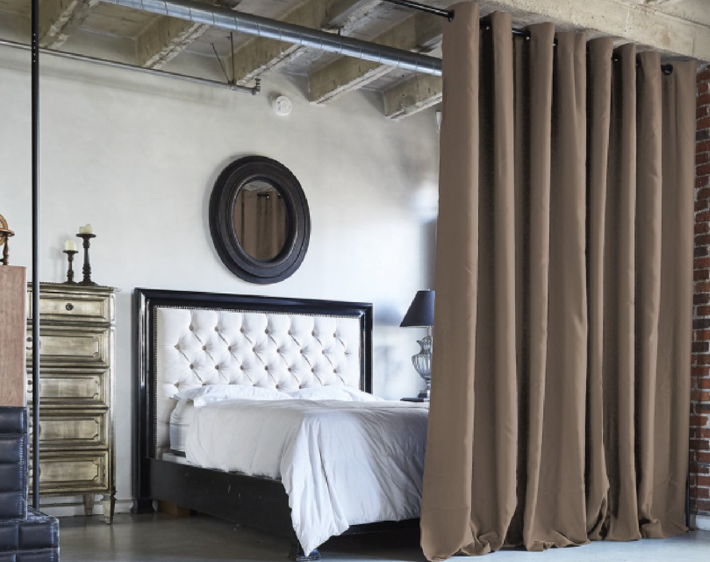 No Temporary Walls Allowed Using Curtain Room Dividers In Your Nyc Apartment,Best Color Combination For Small Bedroom