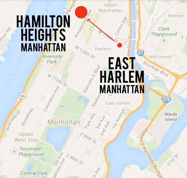 East Harlem to Hamilton Heights Moving about three miles and a