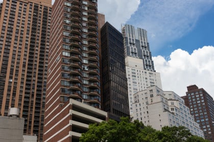 Apartment buildings in the Lincoln Square neighborhood of New York City