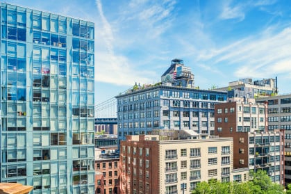 Condo buildings in the Dumbo district of Brooklyn, New York City, USA on a sunny day Condo buildings in the Dumbo district of Brooklyn, New York City, USA on a sunny day