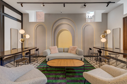 Common space at Outpost Group's Williamsburg location.