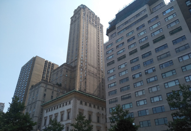Apartment buildings near Central Park in Manhattan