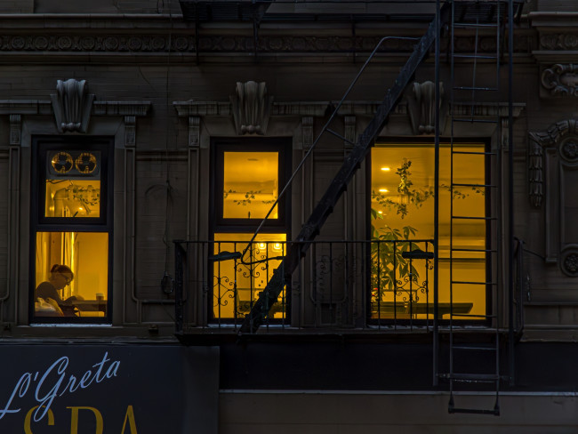 New York, NY, USA - December 21, 2015 - Home alone above the former L’ Greta Spa in New York City.