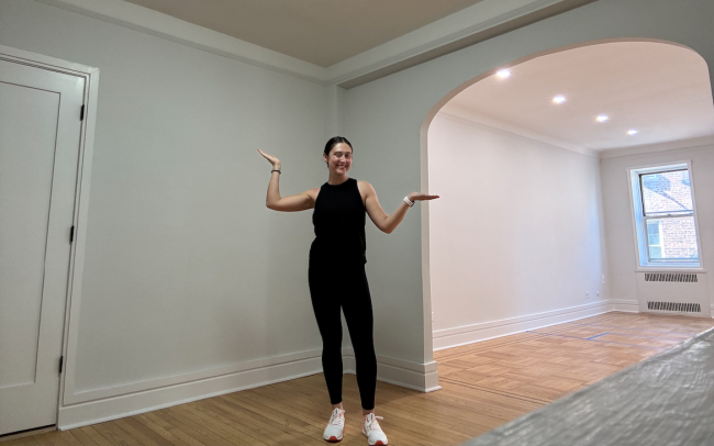 Rachel's one-bedroom co-op apartment is newly renovated. Rachel's one-bedroom co-op apartment is newly renovated.