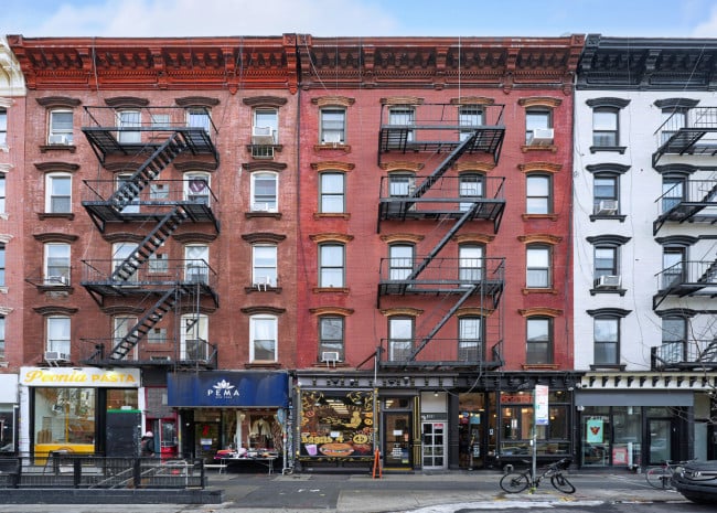 Apartment buildings on Bedford Street in Williamsburg, Brooklyn