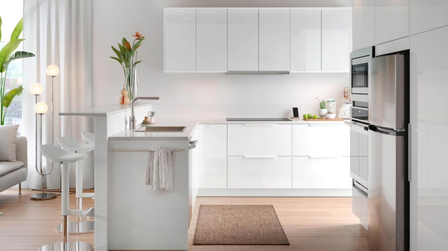 IKEA's core SEKTION kitchen base and high-gloss RINGHULT