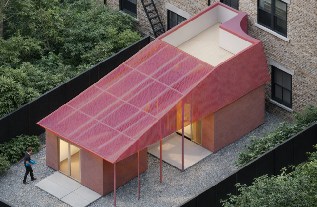 An ADU designed for a roof deck.