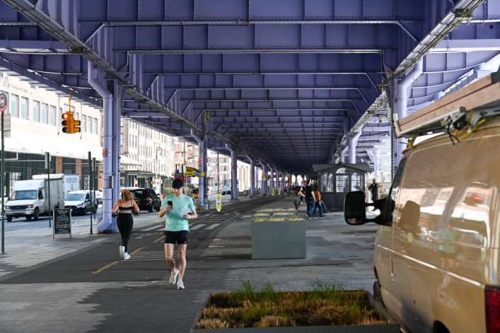 FDR Drive underpass and the South Street Viaduct in Manhattan, New York City.