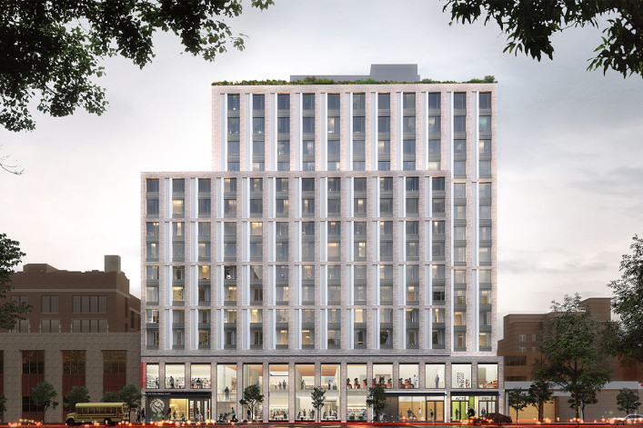 A rendering of the 14-story building at 4790 Broadway.